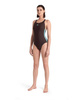 Strój kąpielowy damski Arena Women's Icons Swimsuit Racer Back Solid Sepia Water