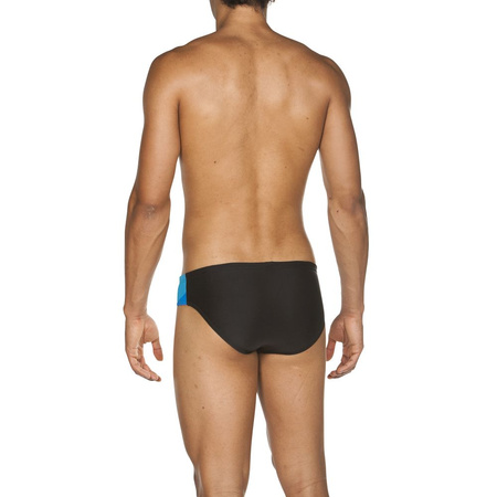 Kąpielówki slipy męskie Arena Men's Ren Brief Black Pix Blue Turquoise