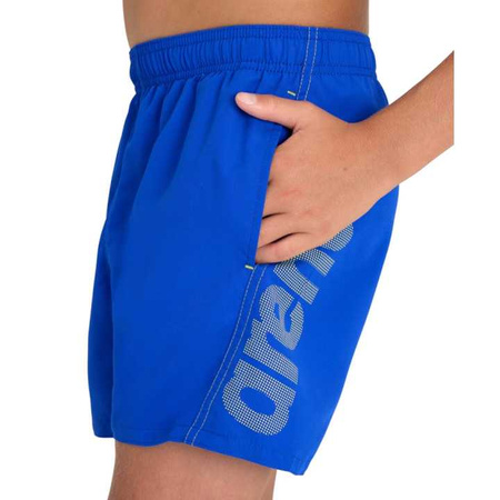 Spodenki szorty chłopięce Arena Fundamentals Logo Junior Boxer Neon Blue Soft Green