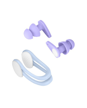 Zestaw akcesoriów pływackich Aqua-Sport zatyczki do uszu i klips na nos Aqua Calm Purple