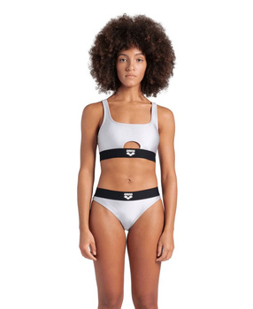 Strój kąpielowy damski dwuczęściowy Arena Women's Logo Tape Bikini Bralette Silver