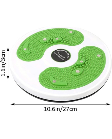 Deska twist board do ćwiczeń Twist Waist Disc Balance 27,5 x 4,5 cm Green
