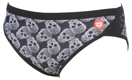 Kąpielówki slipy męskie Arena Men's Crazy Pop Skulls Brief Black-Multi
