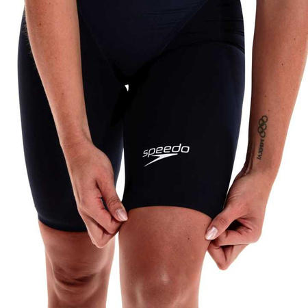 Strój startowy damski Speedo LZR Valor Kneeskin Open Back Afture Navy Miami Lilac