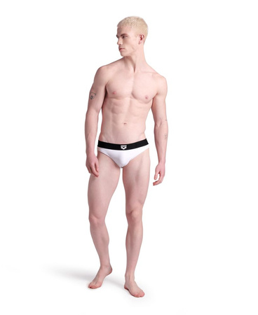 Kąpielówki slipy męskie Arena Men's Bicolore Elastic Brief White Black