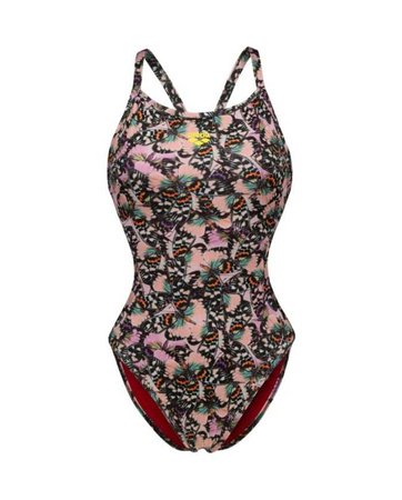 Strój kąpielowy damski Arena Women's Rule Breaker Hooked Reversible Red Onion Multi