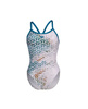 Strój kąpielowy damski Arena Women's Planet Water Swimsuit Challenge Back Blue Cosmo White Multi