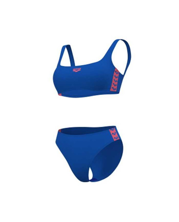 Strój kąpielowy damski Arena Women's Icons Bralette Two Pieces Blue China Coral