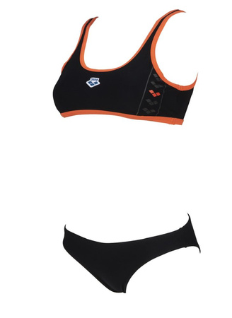 Strój kąpielowy damski Arena Women's Team Stripe Top Two Pieces Black Floreale