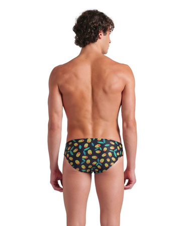 Kąpielówki slipy męskie Arena Men's Olives Swim Briefs Black-Multi 