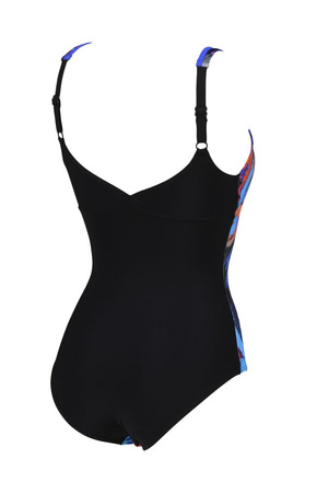 Strój kąpielowy damski Arena Women's Frida Wing Back One Piece Black Multi Black Broght Blue