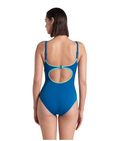 Strój kąpielowy damski Arena Women's Tania Clip Back One Piece Blue Cosmo Water