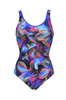 Strój kąpielowy damski Arena Women's Frida Wing Back One Piece Black Multi Black Broght Blue