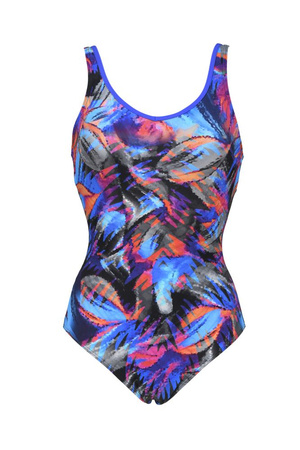 Strój kąpielowy damski Arena Women's Frida Wing Back One Piece Black Multi Black Broght Blue
