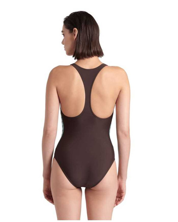 Strój kąpielowy damski Arena Women's Icons Swimsuit Racer Back Solid Sepia Water