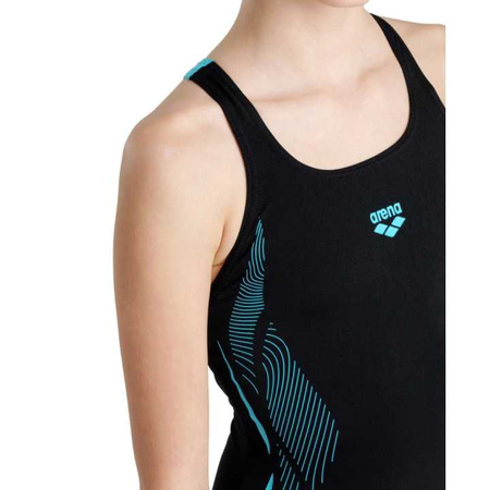 Strój kąpielowy dziewczęcy Arena Girl's Swimsuit Swim Pro Back Graphic Black Martinica