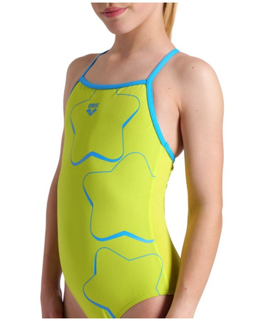 Strój kąpielowy dziewczęcy Arena Girl's Star Graphic Lightdrop Back Soft Green Turquoise