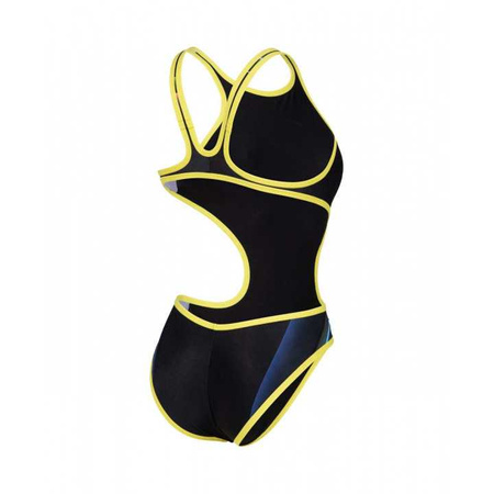Strój kąpielowy damski Arena Women's One Swimsuit Tech One Back Placement Black-Multi