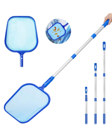 Sitko i kij teleskopowy do czyszczenia basenu