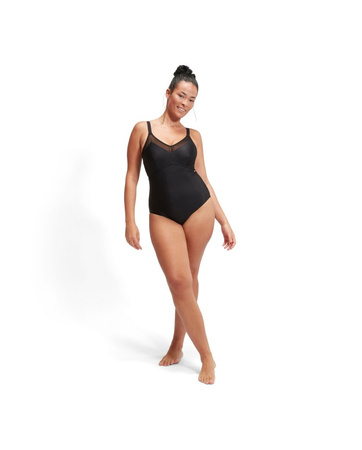 Strój kąpielowy jednoczęściowy damski Speedo Shaping Mesh Black