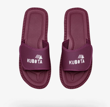 Klapki basenowe Kubota Unisex Rzep Burgundowe