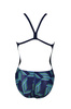 Strój kąpielowy damski Arena Women's Puzzled Challenge Back One Piece Navy Soft Green Multi