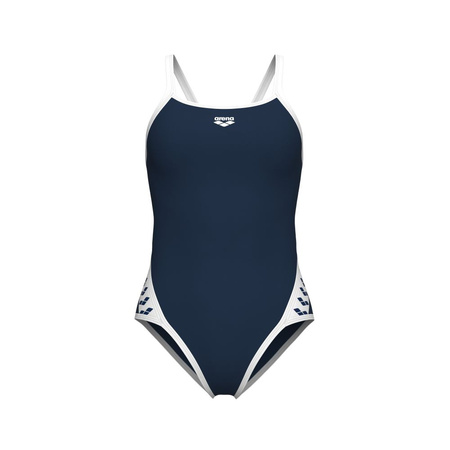 Damski strój kąpielowy jednoczęściowy Arena Women's Icons Super Fly Back Solid Navy-White