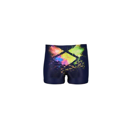 Kąpielówki bokserki chłopięce Arena Boy's Multi Pixels Swim Short Navy Multi Soft Green