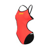 Strój kąpielowy damski Arena Women's Rule Breaker Hooked Rev Swimsuit Black Fluo Red