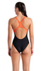 Strój kąpielowy damski Arena Women's Wake Swim Pro Back Black Calypso Coral