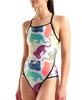 Strój kąpielowy damski Arena Women's In The Wild Swimsuit Super White Multi Black