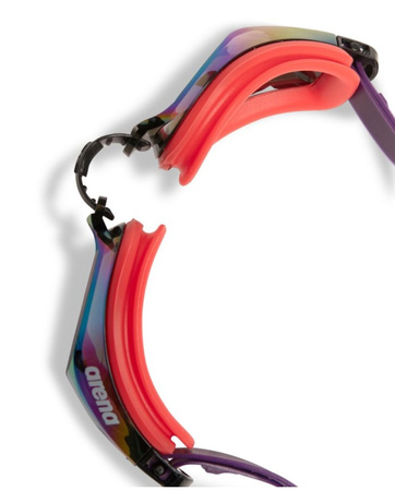 Okulary pływackie na basen Arena Zoom X-Fit Mirror Copper Bright Coral Plum