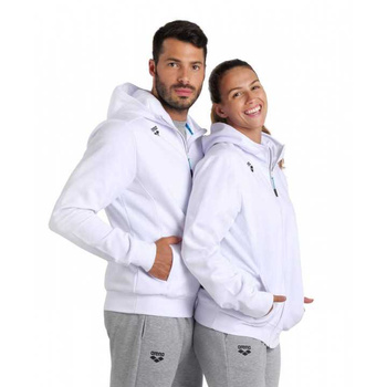 Bluza sportowa z kapturem Unisex Arena Team Hooded Jacket Panel White