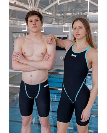 Strój startowy damski Arena Women's Powerskin Primo Sl Open Back Black Teal