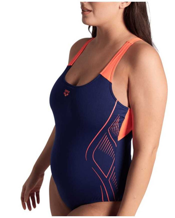 Strój kąpielowy damski Arena Women's Reflecting One Piece Navy Bright Coral