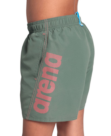 Szorty kąpielówki chłopięce Arena Junior Boy's Fundamentals Logo Boxer Sage Fluo Red