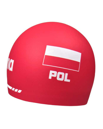 Czepek startowy kadrowy Arena  3D Soft Red Poland