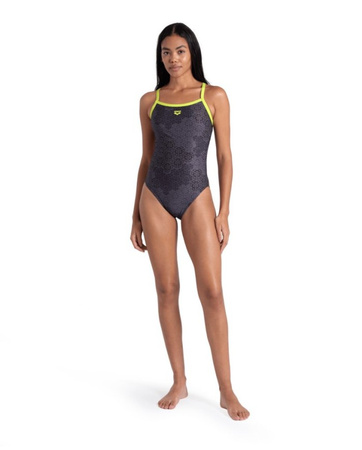 Strój kąpielowy damski Arena Women's Camo Kikko Challenge Back Green Multi