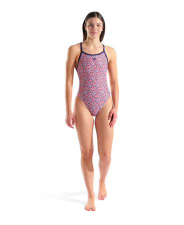 Strój kąpielowy damski Arena Women's Pebbles Swimsuit XCriss Cross Multi White Navy