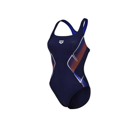 Strój kąpielowy damski Arena Women's My Crystal Swimsuit Control Pro Back Navy Neon Blue