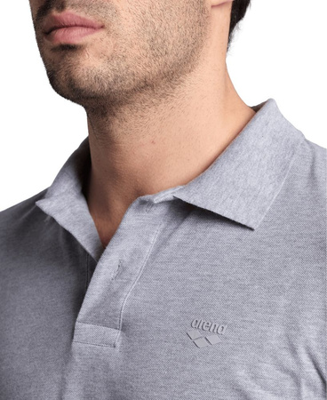 Koszulka polo męska Arena Men's Poloshirt Solid Cotton Piquet Medium Grey Heather 