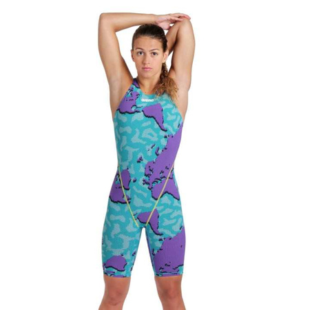 Strój startowy damski Arena Women Powerskin ST 2.0 Map Illusion Open Back