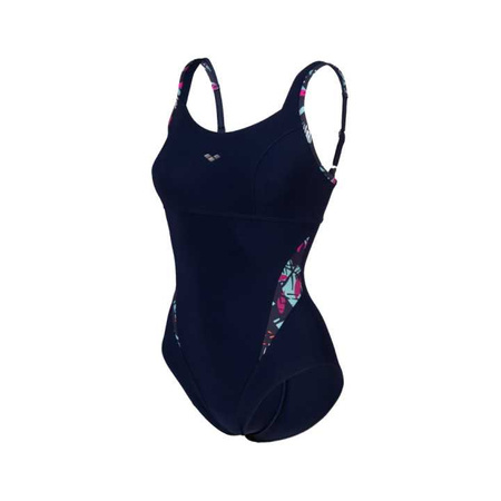Strój kąpielowy damski Arena Women's Bodylift Francy Strap Back Navy Freak Rose Multi