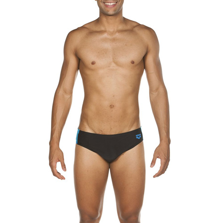 Kąpielówki slipy męskie Arena Men's Ren Brief Black Pix Blue Turquoise