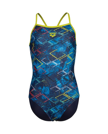 Strój kąpielowy dziewczęcy Arena Girll's Daly Swimsuit Light Drop Back Navy Soft Green Navy Multi