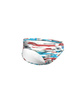 Kąpielówki slipy męskie Arena Men's Briefs Allover White Turquoise Multi