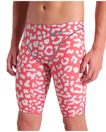 Strój startowy męski Arena Men's Powerskin ST Next Le Jammer Leopard Skin Geranium