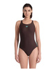 Strój kąpielowy damski Arena Women's Icons Swimsuit Racer Back Solid Sepia Water