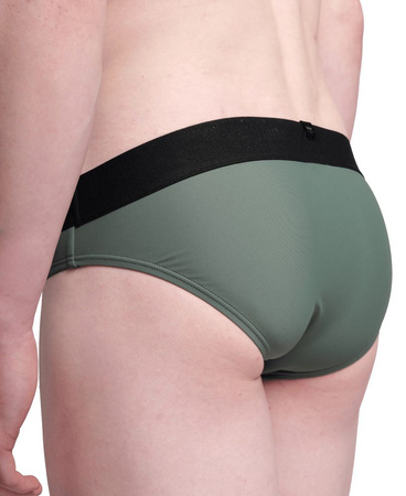 Kąpielówki slipy męskie Arena Men's Bicolore Elastic Brief Sage Black