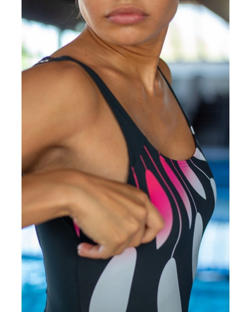 Strój kąpielowy damski Arena Women's Bodylift Guiliana Squared Back Night Grey Multi